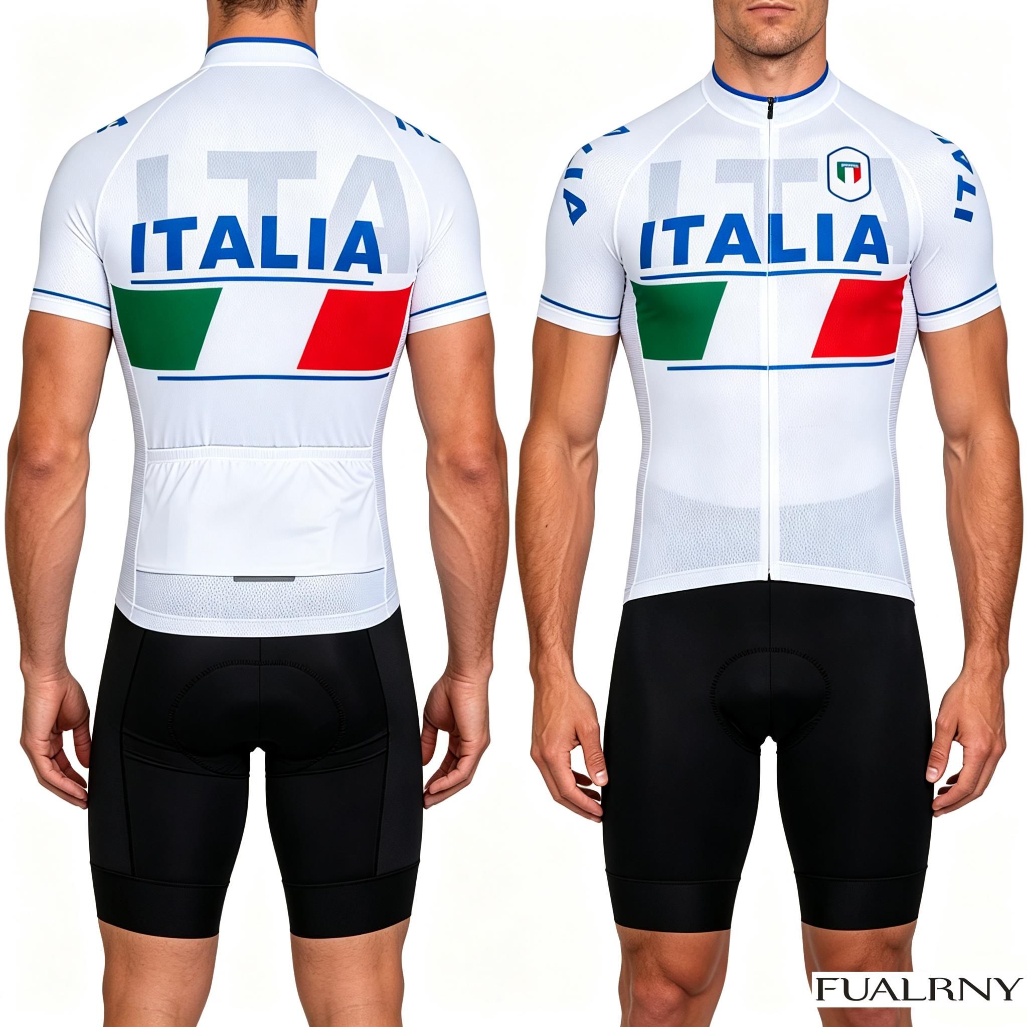 Cycling Commuter Shorts - ITALIA Sommer-Radtrikot-Set Maillot Fahrradtrikot Trägerhosen-Set Herren