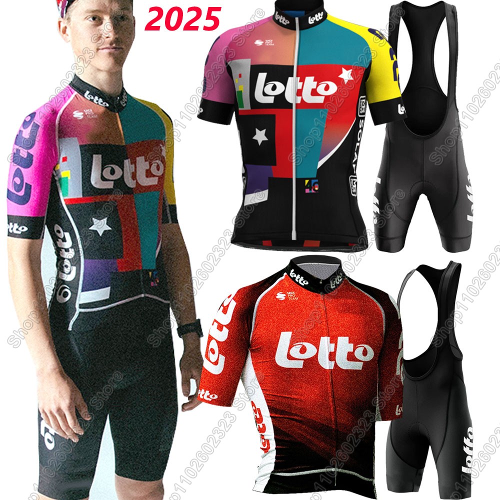 Cycling Commuter Shorts - Lotto Team 2025, Radtrikot-Set, Sommer, belgische