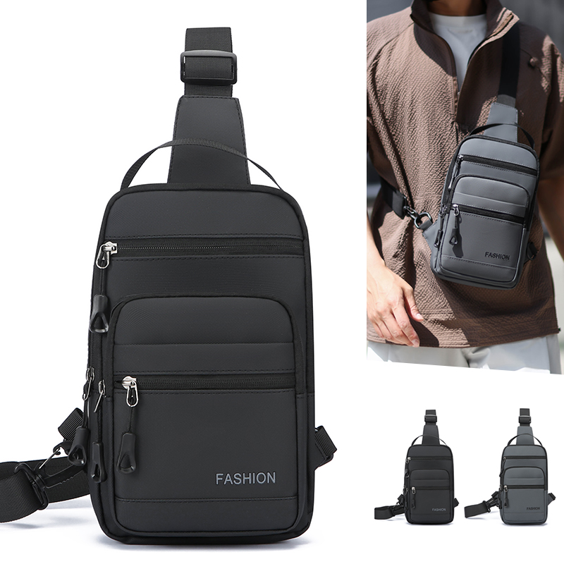 Cycling For Commute - Brusttasche für Herren, wasserabweisend, Oxford-Stoff, vordere
