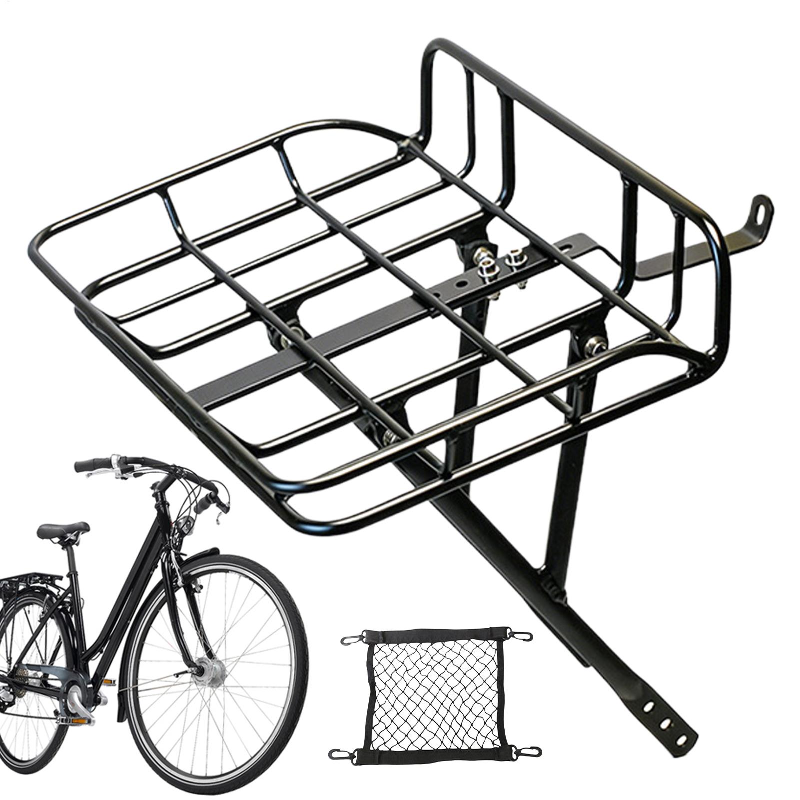 Commuting With Road Bike - Schnell abnehmbarer Fahrradkorb vorne, großer Metall-Transportkorb