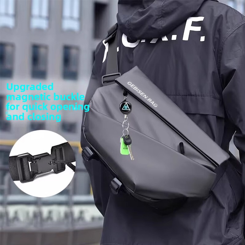 Cycling For Commute - Herren-Umhängetasche mit magnetischer Schnalle, große Kapazität,